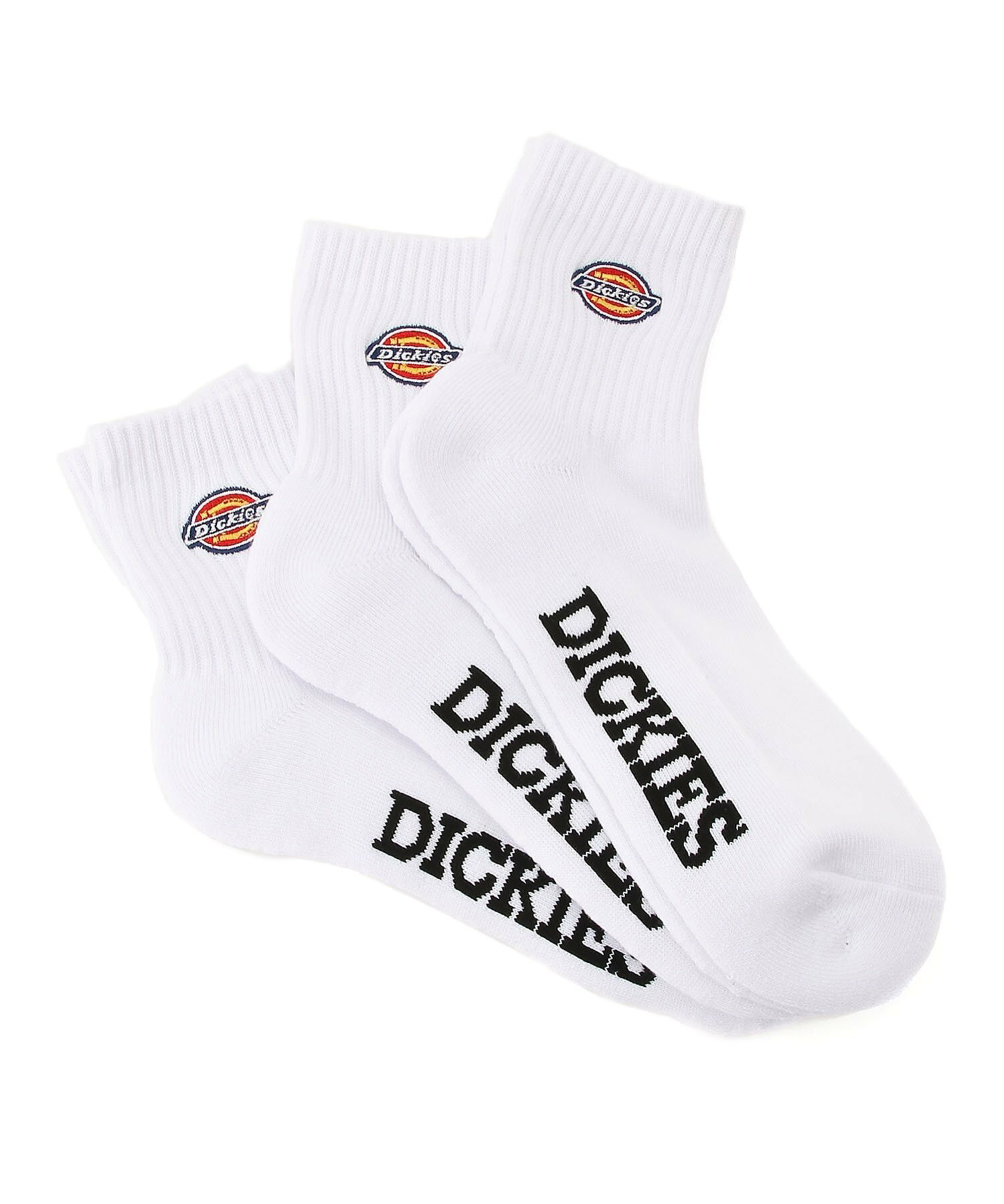 (M)Dickies/Dickies ロゴ刺繍底パイル クォーターソックス 3Pパック
